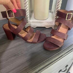 Vionic Blaire Leather Brown Orthotic Strappy Block Heel Sandals 9.5 EUC